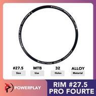 Powerplay Bicycle Wheel Rim 27.5 Pro Fourte Alloy 32 Holes Wide Rim Tubeless for 27.5 MTB