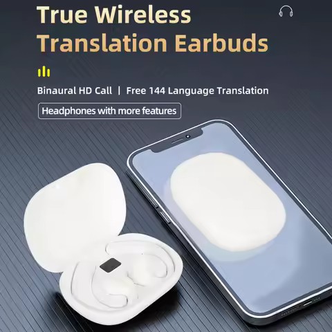 GT01 Language Translator Earbuds Multifunction Noise Reduction 144 Kinds Languages Real Time Transla