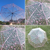 payung lipat mika transparant tombol otomatis motif kepala hello kitty