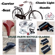 SPARE PART BICYCLE CLASSIC SPAREPART BASIKAL KLASIK SEAT BASIKAL TUA CARRIER CLASSIC PEDAL LAMPU BAS