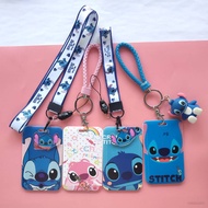 Cute Stitch card holder card holder, halter lanyard Disney Lilo  Stitch Ezlink With Retractable Leash  Keyring cute Affordable