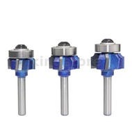 3PCS 6mm 1/4" 8mm Shank Z4 Corner Round Router Bit R1 R2 R3 Trim Edging Woodworking Mill Classical C