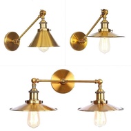 Loft Iron Adjustable Wall Lamp Bedroom Living Room Bedside Clothing Store Long Arm Hand Cranked Amer