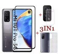 3in1 ฟิล์มเลนส์กล้อง + ฟิล์มกระจกเต็มจอ+ ฟิล์มหลัง For Xiaomi Mi 10T / 10T Pro ฟิล์มกันกระแทกขอบดำ