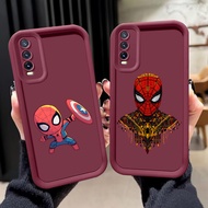 Soft Case for VIVO Y20g Y20t Y20s Y12S Y11S Y12a Y20i Y20 Y20a C-40 Spider-Man Burgundy