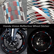 Reflective Honda Vision Motorcycle Wheel Sticker Rim Stripe Tape Decal for Honda Vision 110 Vision110