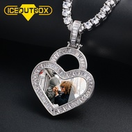 Heart Custom Picture Memory Medallions Solid Pendant Necklace Baguette Crystal Women Men Hip Hop Jewelry Valentine's Day Gift