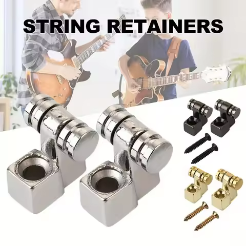 2pcs Electric Guitar Chrome Roller String Trees Retainer Mounting Tree Guide Silvery Black Golden 3 
