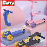 [Duffy Toys] 3-wheel Foldable Children's Scooter/Scooter With Flash Wheel And Seat/Indoor Outdoor Multifunctional Scooter 4-12 Years Old Children's Scooters 3-wheel Children's Scooters Boys Girls/3-Wheel Children's Scooter Step On The pedal