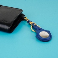 AirTag 蘋果定位器 追蹤器 義大利植鞣革保護套/鑰匙圈(天藍)