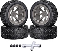HobbyPark Glued 1/28 Tires & Aluminum Wheels for Wltoys K969 K989 P929 Kyosho Mini-Z Mini-Q Mini-D M