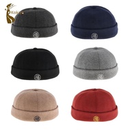 [kokiya] Vintage Docker Cap Hat Wool Felt Leon Beanie Cap Navy Watch Hat Skull Cap