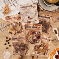 ZABCPET Sticker package Rich Aroma Coffee Series Vintage Coffee Theme Decorative Stickers for Journa