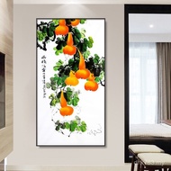 Lucky Fortune Feng Shui Corridor Gourd Wall Painting Ends Five Fortunes Modern New Chinese Wall Entr