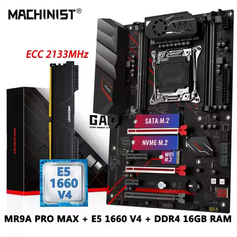 MACHINIST X99 kit placa base Xeon LGA 2011-3 Set CPU E5 1660 v4 proceso ECC 16GB DDR4 memoria RAM SS