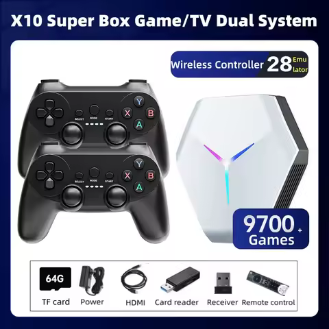 NEW X10 Super Box Game Console/TV Dual System TV Box 5G WIFI Support 4K 8K Super Large Game 60 Simul