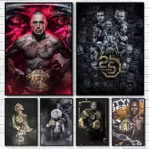 1PC U-Ultimate Fighting Championship UFC Poster Self-adhesive Art Waterproof Paper Sticker Coffee Ho