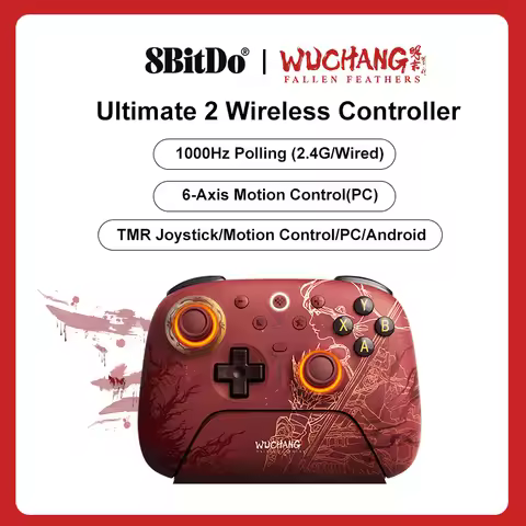8BitDo Ultimate 2 WUCHANG, TMR Joystick & Hall Effect Triggers Controller with Charging Dock for PC,