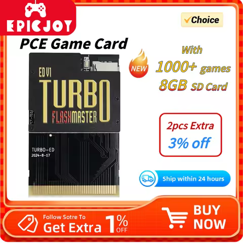 EPICJOY PCE Game Card with 1000+ games Drive Memory Card Store NTSC / Pal Game Files For PC-Engine T