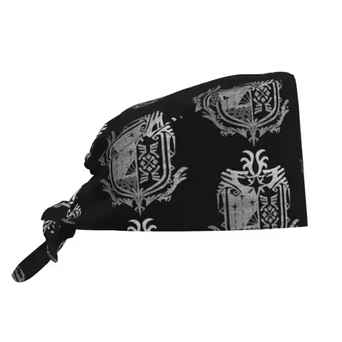 Monster Hunter World Scrub Hat Doctor Working Surgical Cap Men Women Adjustable Nursing Caps for Den