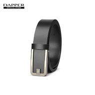 DAPPER เข็มขัดหนังแท้ D Plaque Buckle Belt สีดำ