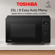 Toshiba MM2-EM25PF(BK) 25L Microwave Oven 8 Easy Auto Menus Multi Stage Cooking 800W 5 Power Levels