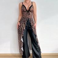 Sexy Leopard Print See-Through 2-Piece Lingerie Set