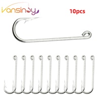 10pcs Fishing Hooks Stainless Steel Round Haddock Hooks