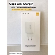 Oppo GaN Charger PD Ultra Compact Design Support 100W/65W/30W With USB-C To C Cable For Reno 6 5G / Reno Z / Reno 5 Pro