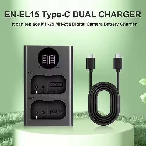 EN-EL15 EL15a EL15b EL15c LCD Dual Charger For Nikon Z6 Z7 D750 D850 D7000 D7100 D7200 D7500 D500 D6