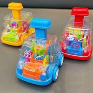 Baby Press Down Transparent Gear Toy Car, Educational Infant Cognitive Toy Car Gift (Some Accessorie