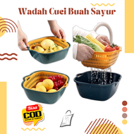 Wadah Cuci Buah Sayur 2 Layer / Baskom Set Tempat Tirisan Sayuran Double Layers / Keranjang Sayur