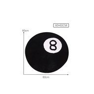 Karpet Bulu Rasfur Bulat Motif Bola Billiard Nomor 8 Black Eight Ball Alas Lantai Ruang Tamu Tidur 6