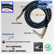 made in japan - audio cable Akai L Mono speaker cable/ AMPHENOL to RCA AMPHENOL - WANG