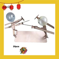 [JU] Superior Artistry Toy Kids Toy Fast-paced Bamboo Man Battle Toy with Balloons 2 Players Game Handmade Wooden Fencing Puppets Fun and Exciting Gameplay for Kids and Adults