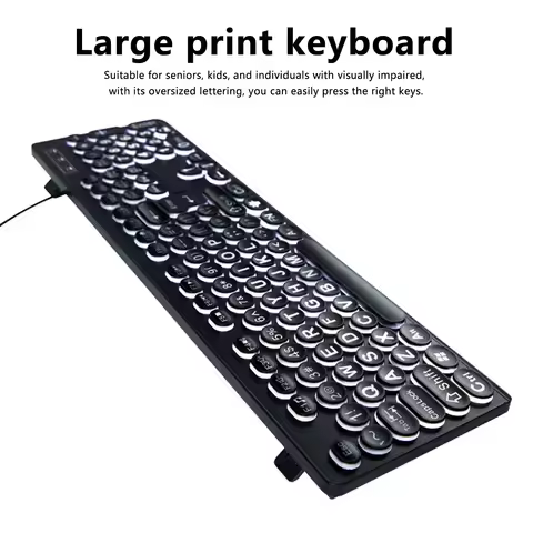 104 Key Keyboard 104 Key Wired Keyboard Backlit Large Print Keyboard Business Standard Keyboard for 