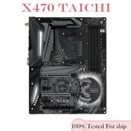 For Asrock X470 TAICHI Motherboard Socket AM4 M.2 X470 Mainboard PCI-E3.0 64GB HDMI DDR4 ATX Tested