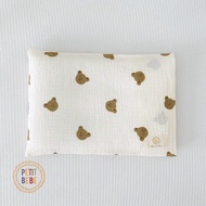Gối mỏng lót đầu bé sơ sinh PETIT BEBE muslin thấm hút thoáng khí họa tiết đáng yêu