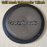 Grill Tutup Cover Subwoofer 12inch model Jaring / Mesh Besi 1pc