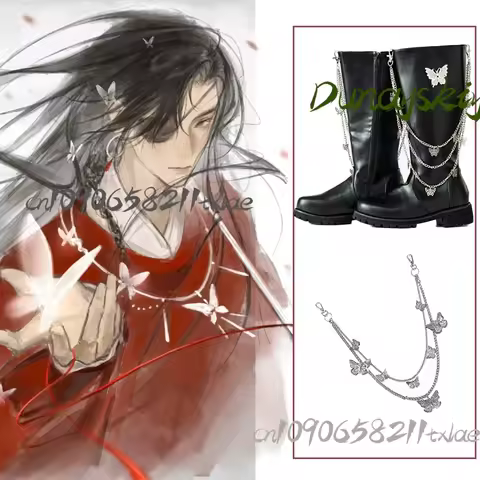 Tian Guan Ci Fu Hua Cheng Heaven Official's Blessing Cosplay Props Butterfly Boots Shoes Props Fans 