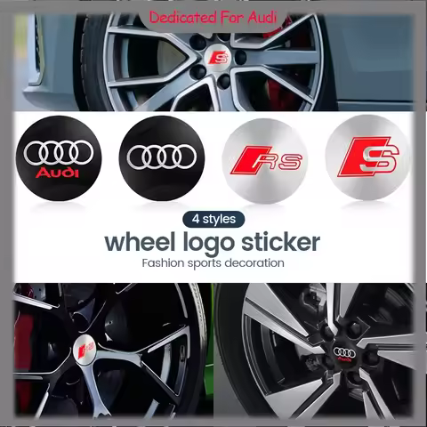 New 4pcs 56mm Car wheel hub cover badge stickers For Audi A6 C5 C6 C7 C8 A4 B5 B6 B7 B8 B9 S3 S4 S5 