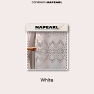 NAPEARL European Hollow Jacquard Curtains with 10-30% Light Blocking Exquisite Gauze Curtains Brown