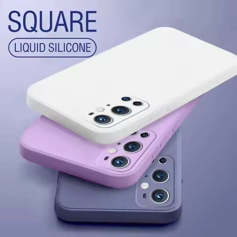 Square Liquid Silicone for OnePlus One Plus 7 7T 8 8T 9 Pro 9R 9RT T 10R Ace Nord N20 Original Soft 