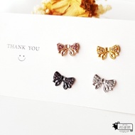 316L Medical Steel French Ribbon Bow Fine Needle Lock Earrings Ear Bone Single Price Artis A631 03 E