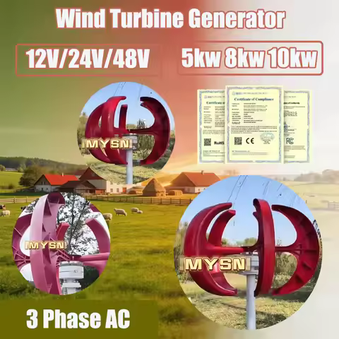 Fast Delivery 5KW 48V 24V 12V Portable Wind Turbine 10KW Vertical Axis Wind Turbine Generator 8KW Al