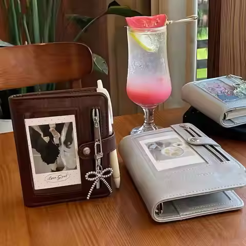 M5 Size Loose Leaf Diary Pocket Notebook with Replaceable Paper 5-Hole Paper Portable Diary for Trav