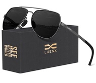 LUENX Aviator Sunglasses for Men Women Polarized New Shades Large Metal Frame - UV 400 Protection