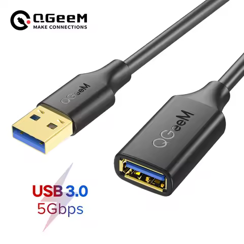 QGeeM USB Extension Cable USB 3.0 Cable Extender for PC Laptop Smart-TV PS4 Xbox SSD USB 3.0 2.0 Mal