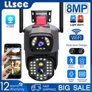 LLSEE V380 Pro cctv camera wifi, cctv camera 360 wifi, outdoor CCTV WiFi zoom lens, 4K, 8MP, automatic tracking, two-way intercom, waterproof