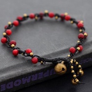 珊瑚石Dotty可愛珠子手鐲 石頭串珠紅色情人節禮物手鐲